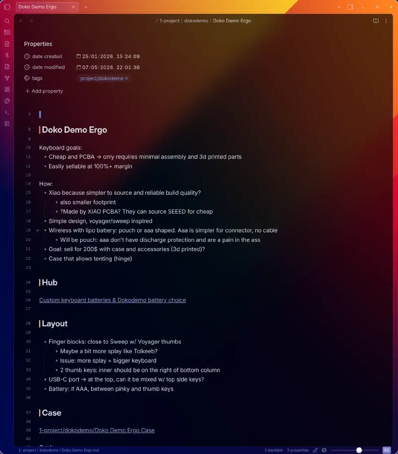 My obsidian note, started January 2026